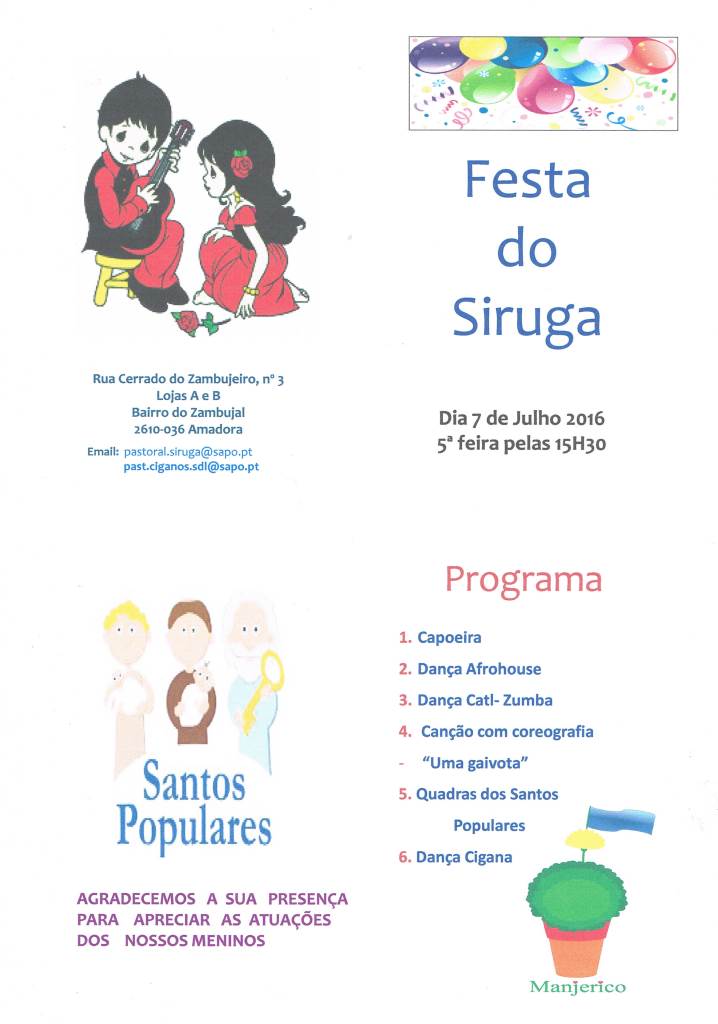 Programa da Festa do SIRUGA